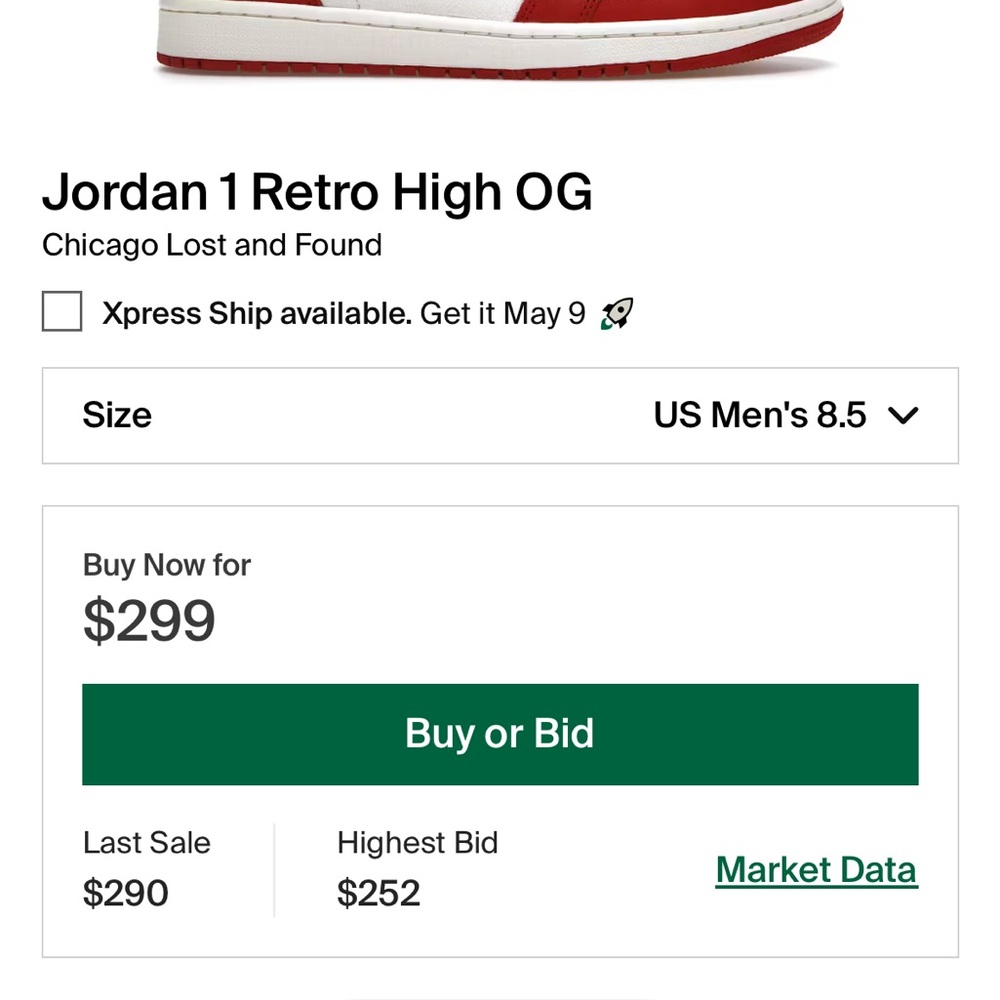 Air Jordan 1 Retro High OG in Red and White